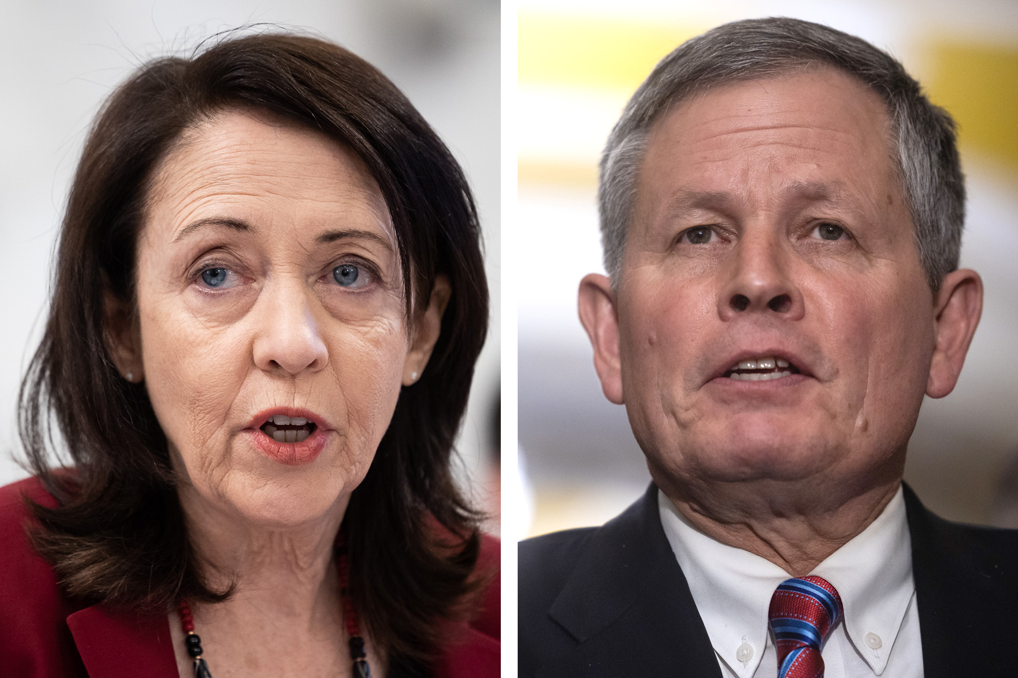 Sen. Maria Cantwell (D-Wash.) and Sen. Steve Daines (R-Mont.). Sen. Maria Cantwell (D-Wash.) and Sen. Steve Daines (R-Mont.).
