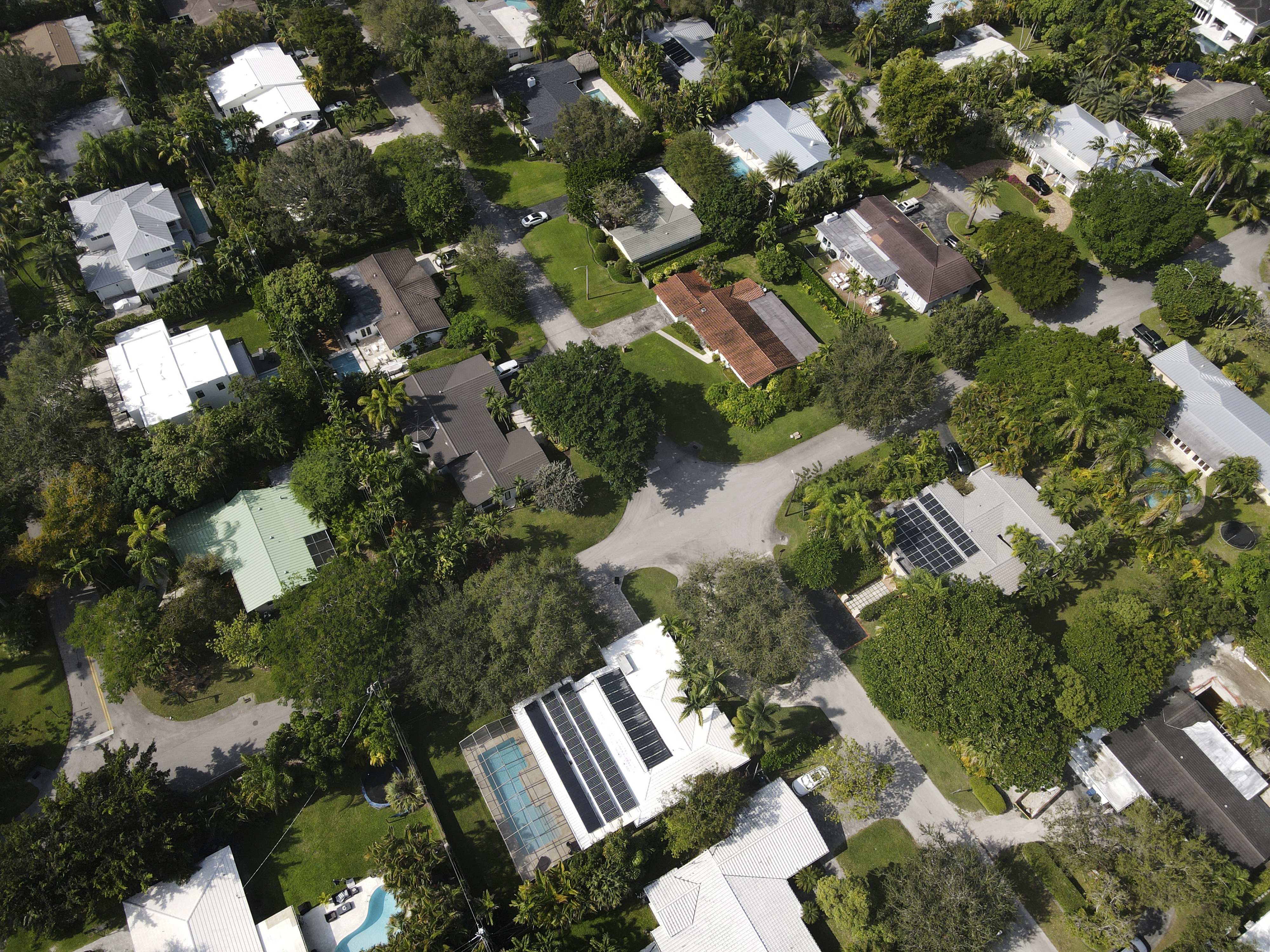 Solar panels on Miami homes. Solar panels on Miami homes.