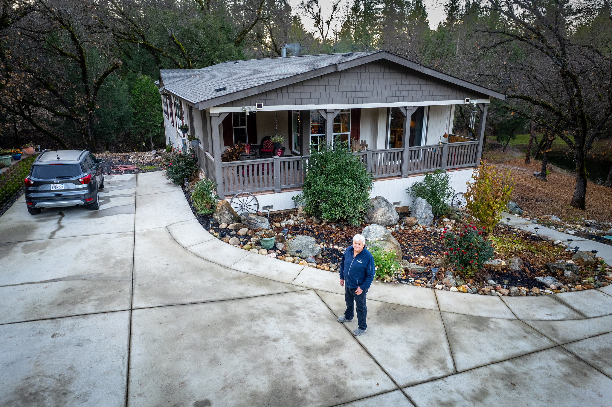 George Sheetz in front of his home in El Dorado County, California. George Sheetz in front of his home in El Dorado County, California.